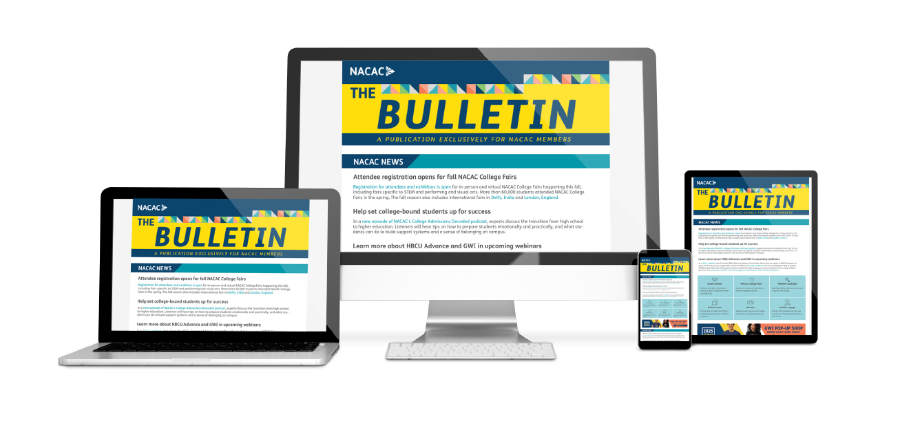 devices mockup Bulletin newsletter displayed on desktop, ipad and mobile