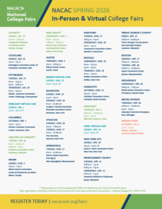 NACAC Spring 2026 In-Person & Virtual College Fairs