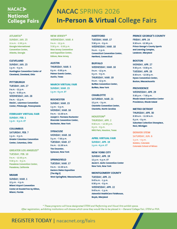 Exhibit at a NACAC College Fair - National Association for College ...